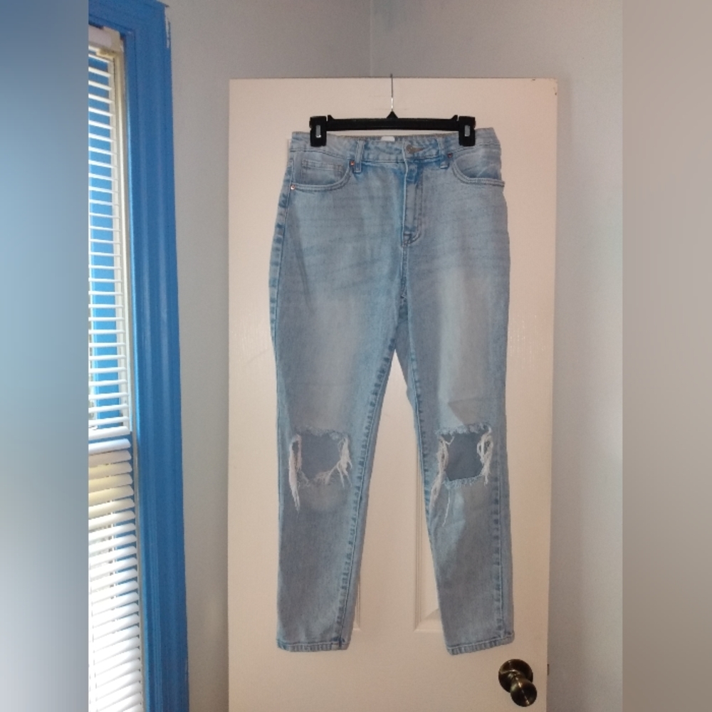 No Boundaries | Distressed Light Wash Denim Ripped Jeans Size 7